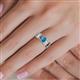 5 - Aileen Bold Emerald Cut London Blue Topaz Solitaire Wide Band Promise Ring 