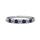 1 - Vivian 3.00 mm Blue Sapphire and Lab Grown Diamond 7 Stone Wedding Band 