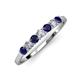 3 - Vivian 3.00 mm Blue Sapphire and Lab Grown Diamond 7 Stone Wedding Band 