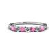 1 - Vivian 3.00 mm Pink Sapphire and Lab Grown Diamond 7 Stone Wedding Band 
