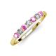 3 - Vivian 3.00 mm Pink Sapphire and Lab Grown Diamond 7 Stone Wedding Band 
