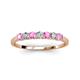 2 - Vivian 3.00 mm Pink Sapphire and Lab Grown Diamond 7 Stone Wedding Band 