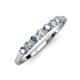 3 - Vivian 3.00 mm Aquamarine and Lab Grown Diamond 7 Stone Wedding Band 