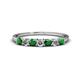 1 - Vivian 3.00 mm Emerald and Lab Grown Diamond 7 Stone Wedding Band 