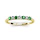 2 - Vivian 3.00 mm Emerald and Lab Grown Diamond 7 Stone Wedding Band 