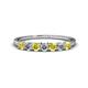 1 - Vivian 3.00 mm Yellow Sapphire and Lab Grown Diamond 7 Stone Wedding Band 