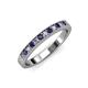 3 - Janice 2.00 mm Blue Sapphire and Lab Grown Diamond 13 Stone Wedding Band 
