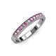 3 - Janice 2.00 mm Pink Sapphire and Lab Grown Diamond 13 Stone Wedding Band 