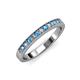 3 - Janice 2.00 mm Blue Topaz and Lab Grown Diamond 13 Stone Wedding Band 