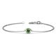 1 - Alys (4mm) Round Green Garnet Solitaire Station Minimalist Bracelet 