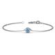 1 - Alys (4mm) Round Blue Topaz Solitaire Station Minimalist Bracelet 