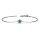 1 - Alys (4mm) Round Emerald Solitaire Station Minimalist Bracelet 