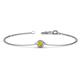 1 - Alys (4mm) Round Yellow Diamond Solitaire Station Minimalist Bracelet 
