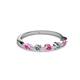 2 - Keva 3.00 mm Pink Sapphire and Lab Grown Diamond 5 Stone Wedding Band 