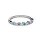 2 - Keva 3.00 mm Aquamarine and Lab Grown Diamond 5 Stone Wedding Band 