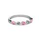 2 - Keva 3.00 mm Pink Tourmaline and Lab Grown Diamond 5 Stone Wedding Band 