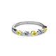 2 - Keva 3.00 mm Yellow Sapphire and Lab Grown Diamond 5 Stone Wedding Band 