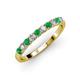 3 - Emlynn 2.70 mm Emerald and Lab Grown Diamond 10 Stone Wedding Band 