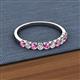 2 - Emlynn 2.70 mm Pink Sapphire and Lab Grown Diamond 10 Stone Wedding Band 