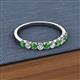 2 - Emlynn 2.70 mm Green Garnet and Lab Grown Diamond 10 Stone Wedding Band 