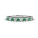 1 - Emlynn 2.70 mm Emerald and Lab Grown Diamond 10 Stone Wedding Band 