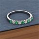 2 - Emlynn 2.70 mm Emerald and Lab Grown Diamond 10 Stone Wedding Band 