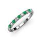 3 - Emlynn 2.70 mm Emerald and Lab Grown Diamond 10 Stone Wedding Band 