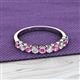 2 - Emlynn 3.00 mm Pink Sapphire and Lab Grown Diamond 10 Stone Wedding Band 