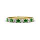 1 - Emlynn 3.00 mm Green Garnet and Lab Grown Diamond 10 Stone Wedding Band 