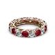 2 - Lucida 4.00 mm Ruby and Lab Grown Diamond Eternity Band 
