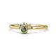 1 - Paw Bold Round Diamond and Lab Created Alexandrite Promise Ring 