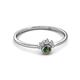 2 - Paw Bold Round Diamond and Lab Created Alexandrite Promise Ring 