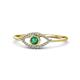 1 - Evil Eye Bold Round Diamond and Lab Created Alexandrite Promise Ring 
