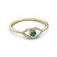 2 - Evil Eye Bold Round Diamond and Lab Created Alexandrite Promise Ring 