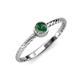 3 - Marian Bold Round Lab Created Alexandrite Solitaire Rope Promise Ring 
