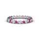 1 - Valerie 3.00 mm Pink Sapphire and Lab Grown Diamond Eternity Band 