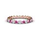 1 - Valerie 3.00 mm Pink Sapphire and Lab Grown Diamond Eternity Band 