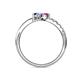 5 - Nicia Pink Sapphire and Tanzanite with Side Diamonds Bypass Ring 