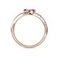 5 - Nicia Pink Sapphire and Tanzanite with Side Diamonds Bypass Ring 