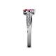 6 - Nicia Pink Sapphire and Ruby with Side Diamonds Bypass Ring 