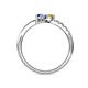 5 - Nicia Yellow Sapphire and Tanzanite with Side Diamonds Bypass Ring 