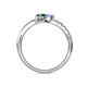 5 - Nicia Tanzanite and Emerald with Side Diamonds Bypass Ring 