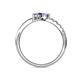 5 - Nicia Tanzanite and Iolite with Side Diamonds Bypass Ring 