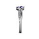 6 - Nicia Tanzanite and Iolite with Side Diamonds Bypass Ring 