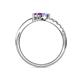 5 - Nicia Tanzanite and Amethyst with Side Diamonds Bypass Ring 