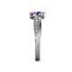 6 - Nicia Tanzanite and Amethyst with Side Diamonds Bypass Ring 