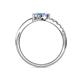 5 - Nicia Tanzanite and Blue Topaz with Side Diamonds Bypass Ring 