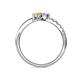 5 - Nicia Tanzanite and Yellow Sapphire with Side Diamonds Bypass Ring 