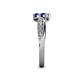 6 - Nicia Tanzanite with Side Diamonds Bypass Ring 