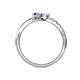 5 - Nicia White Sapphire and Tanzanite with Side Diamonds Bypass Ring 